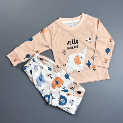 ست بلوز و شلوار خانگی لیموتین فیل و جنگل