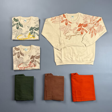 ست بلوز و شلوار کتان بن صالح طرح برگ