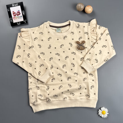 بلوز دخترانه تمام چاپ پاپیون بن صالح