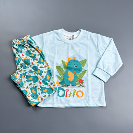 ست بلوز و شلوار خانگی لیموتین داینو آبی