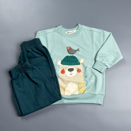 ست بلوز و شلوار چاپ ترام یل کیدز آوان خرس آبی