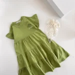 سارافون دخترانه طرح ابر سبز یل کیدز(مناسب 3تا 8سال)